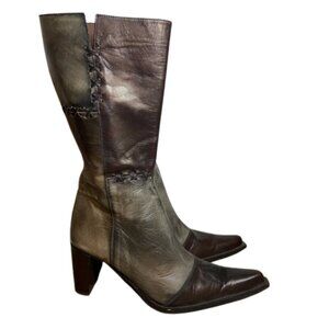 Vintage Elegant Brown Heeled Boots